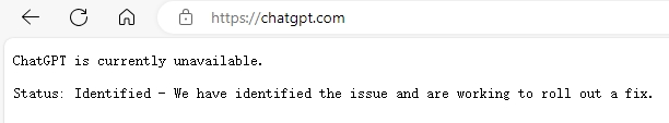 ChatGPT is currently unavailable ChatGPT is currently unavailable