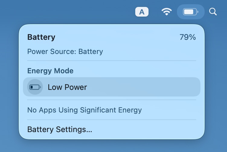 Low Power mode on MacOS