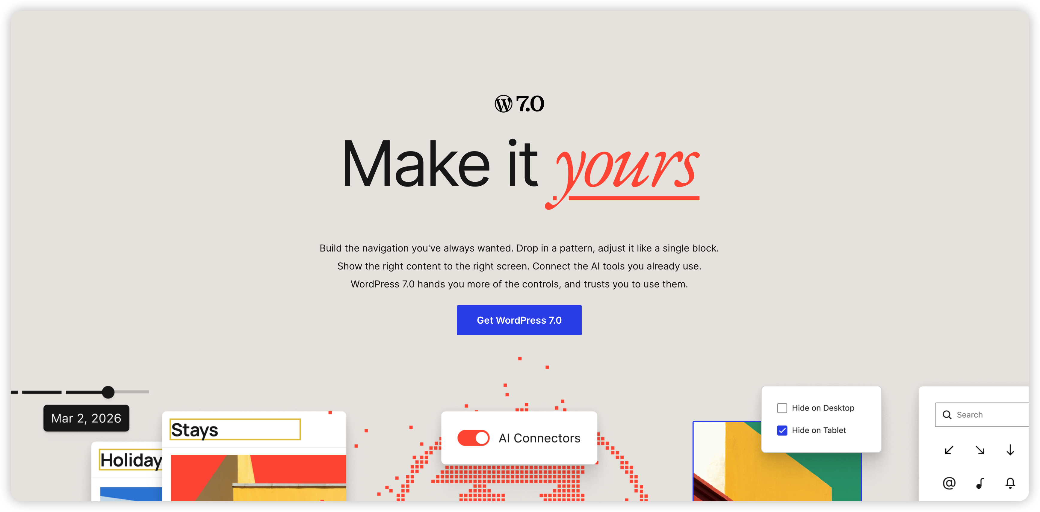 WordPress 7.0 on wordpress.org
